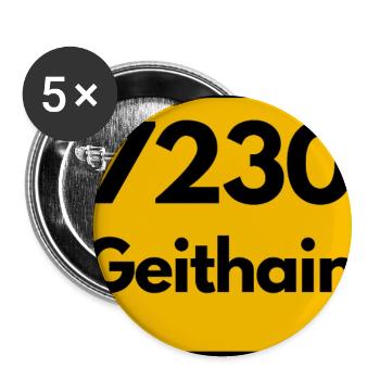 ALTE POSTLEITZAHL 7230 GEITHAIN HEIMATSTOLZ SACHSE - Buttons groß 56 mm (5er Pack) - Weiß - Vorne