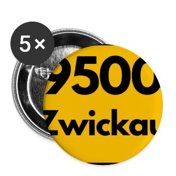 ALTE POSTLEITZAHL PLZ SACHSEN 9500 08064 ZWICKAU - Buttons groß 56 mm (5er Pack) - Weiß - Vorne