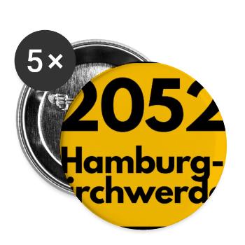 ALTE POSTLEITZAHL 2052 HAMBURG-KIRCHWERDER HAMBURG - Buttons groß 56 mm (5er Pack) - Weiß - Vorne
