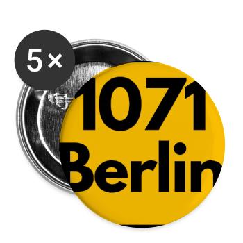 ALTE POSTLEITZAHL PLZ BERLIN 1071 BERLIN OSTALGIE - Buttons groß 56 mm (5er Pack) - Weiß - Vorne
