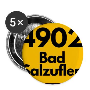 ALTE POSTLEITZAHL 4902 PLZ 32105 BAD SALZUFLEN NRW - Buttons groß 56 mm (5er Pack) - Weiß - Vorne