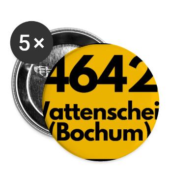 ALTE POSTLEITZAHL 4642 PLZ 44866 WATTENSCHEID NRW - Buttons groß 56 mm (5er Pack) - Weiß - Vorne