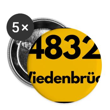 ALTE POSTLEITZAHL 4832 PLZ 33378 WIEDENBRÜCK NRW - Buttons groß 56 mm (5er Pack) - Weiß - Vorne