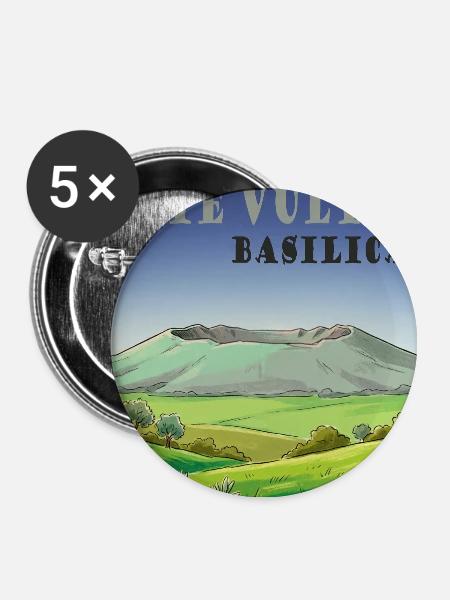 Monte Vulture - Buttons groß 56 mm (5er Pack) - Weiß