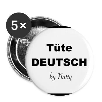 Tüte DEUTSCH - Buttons groß 56 mm (5er Pack) - Weiß - Vorne