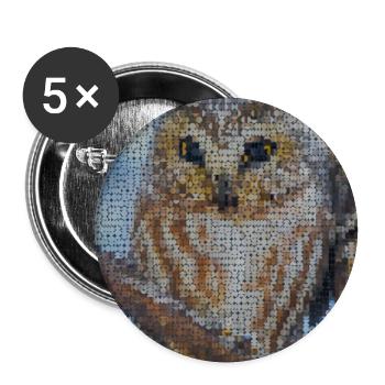 Nächtliche Eulen-Mosaik - Buttons groß 56 mm (5er Pack) - Weiß - Vorne