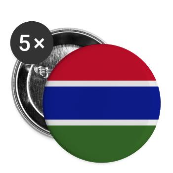 Gambische Flagge - Buttons groß 56 mm (5er Pack) - Weiß - Vorne