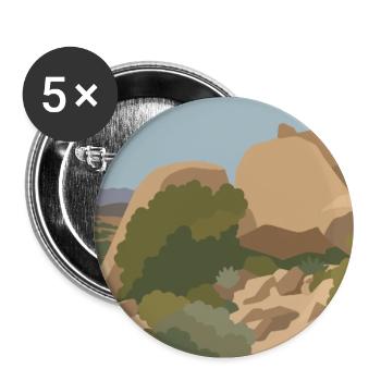 Felsige Wüstenlandschaft – Minimalistische Natur - Buttons groß 56 mm (5er Pack) - Weiß - Vorne