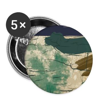 Erdfarbene Abstraktbild - Buttons groß 56 mm (5er Pack) - Weiß - Vorne