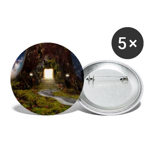Mystisk skov med magisk portal fortryllet træ - Buttons/Badges stor, 56 mm (5-pack)