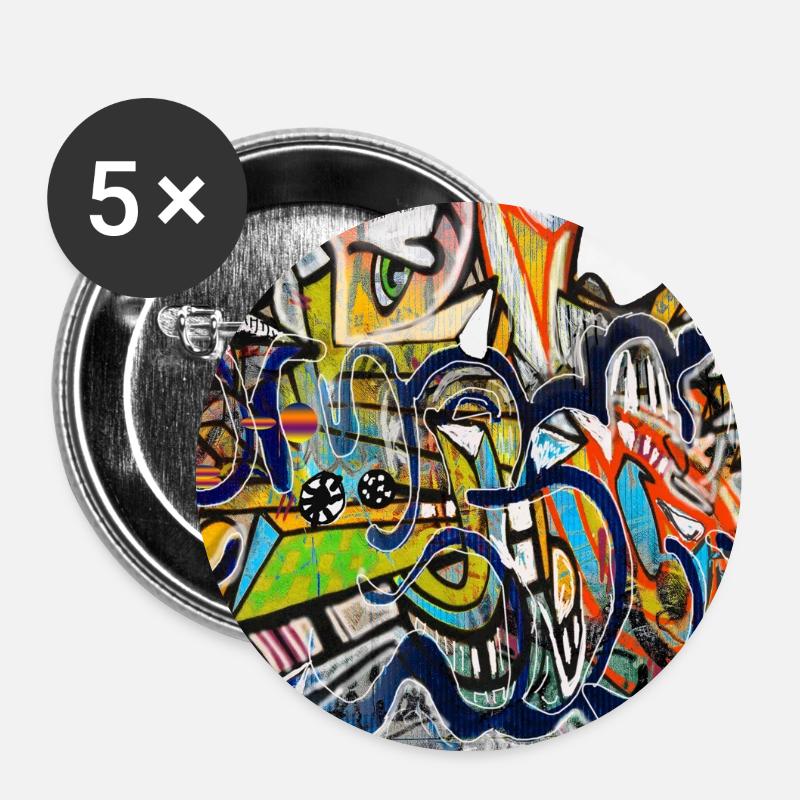 graffiti wall - Buttons large 2.2''/56 mm (5-pack) - white