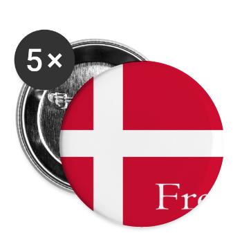 Freja auf dänischer Flagge - Buttons groß 56 mm (5er Pack) - Weiß - Vorne