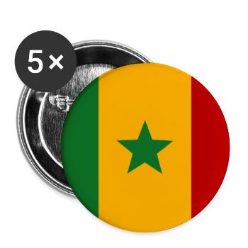 Senegal flag - Buttons large 2.2''/56 mm (5-pack) - white - Front