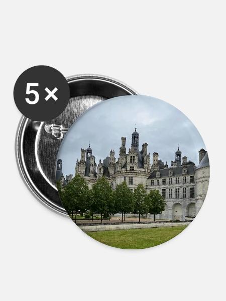 Château de Chambord - Buttons groß 56 mm (5er Pack) - Weiß