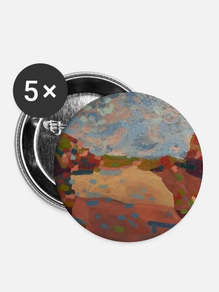 Mosaikpastelllandschaft - Buttons groß 56 mm (5er Pack) - Weiß