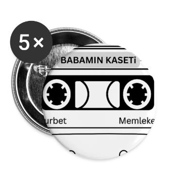 BABAMIN KASETİ | DeutschTürk Streetwear - Buttons groß 56 mm (5er Pack) - Weiß - Vorne