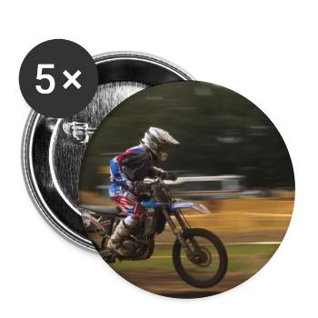 Motocross Action - Buttons groß 56 mm (5er Pack) - Weiß - Vorne