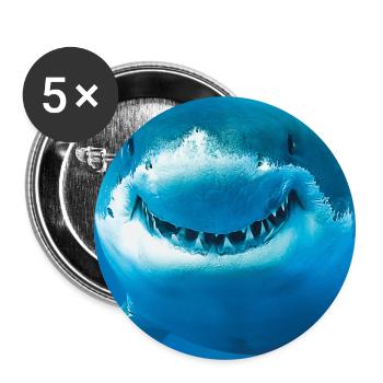 Smiling Shark Underwater - Buttons large 2.2''/56 mm (5-pack) - white - Front