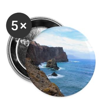 Affiche Madère Portugal - Lot de 5 grands badges (56 mm) - blanc - Devant