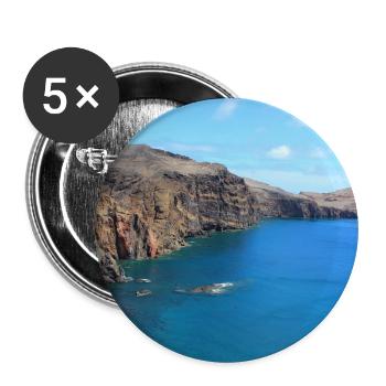 Affiche Madère Portugal - Lot de 5 grands badges (56 mm) - blanc - Devant