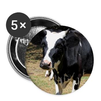 Kuh Poster - Buttons groß 56 mm (5er Pack) - Weiß - Vorne