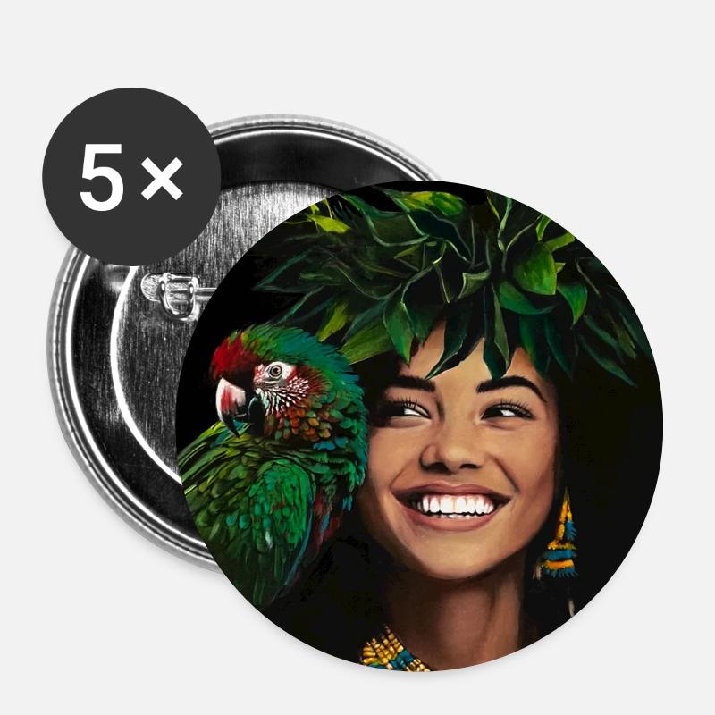 Amazonas - Buttons groß 56 mm (5er Pack) - Weiß