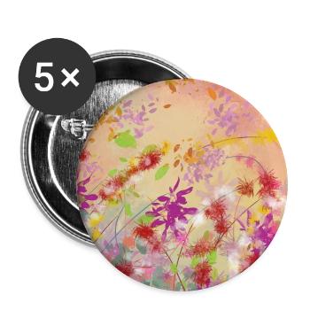 Pastel Blossoms Color Swirl Pattern - Buttons large 2.2''/56 mm (5-pack) - white - Front