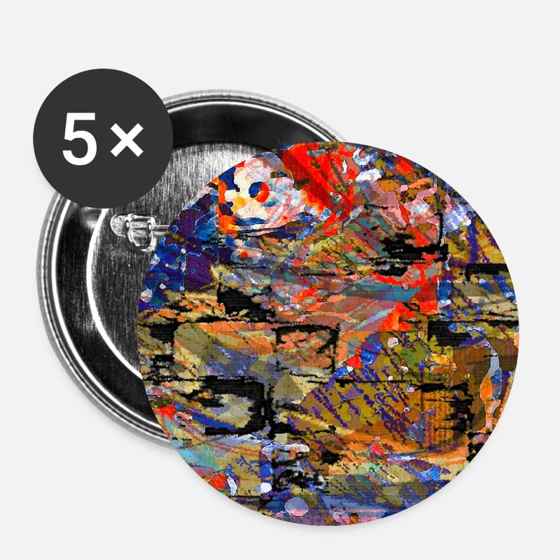 geschichtet - Buttons groß 56 mm (5er Pack) - Weiß