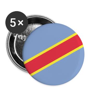 Drapeau du Congo - Lot de 5 grands badges (56 mm) - blanc - Devant