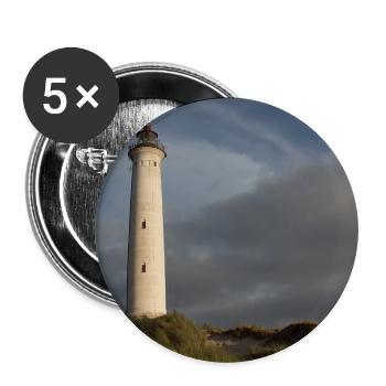 Lighthouse Lingvig Fyr Ringkøbing Denmark - Buttons large 2.2''/56 mm (5-pack) - white - Front