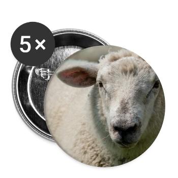 Gros plan d’un mouton - Lot de 5 grands badges (56 mm) - blanc - Devant