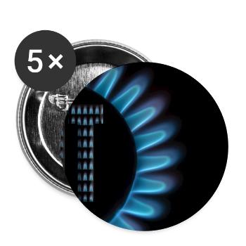 Gasflamme eines Herds ohne Wort - Buttons groß 56 mm (5er Pack) - Weiß - Vorne