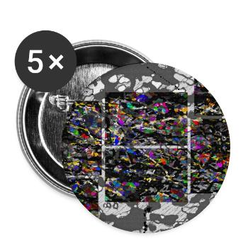 Partikel-Kollision - Buttons groß 56 mm (5er Pack) - Weiß - Vorne