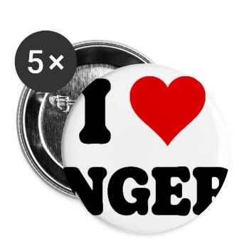 I Love Angers – Fan von French City - Buttons groß 56 mm (5er Pack) - Weiß - Vorne