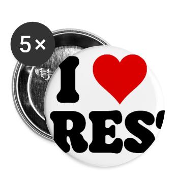 Ich liebe Brest J'aime Brest: Herz und Stadt - Buttons groß 56 mm (5er Pack) - Weiß - Vorne
