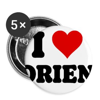 Ich liebe Lorient, ich liebe Lorient – Ich liebe Stadt - Buttons groß 56 mm (5er Pack) - Weiß - Vorne