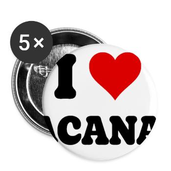 Ich liebe Lacanau – J'aime Lacanau - Buttons groß 56 mm (5er Pack) - Weiß - Vorne