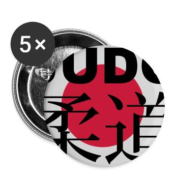 judo - Lot de 5 grands badges (56 mm) - blanc - Devant