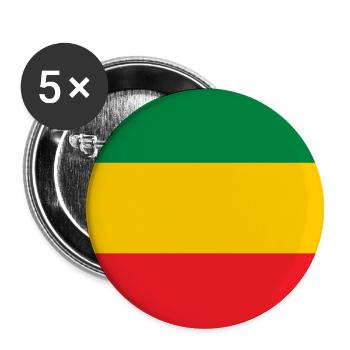 Flag of the Reggae Rastafari Rasta Roots One Love - Buttons groß 56 mm (5er Pack) - Weiß - Vorne
