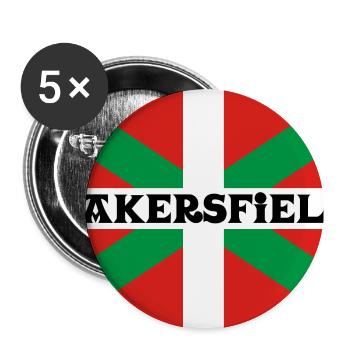 Bakersfield ikurriña. Baskische Gemeinschaft. Kalifornien - Buttons groß 56 mm (5er Pack) - Weiß - Vorne