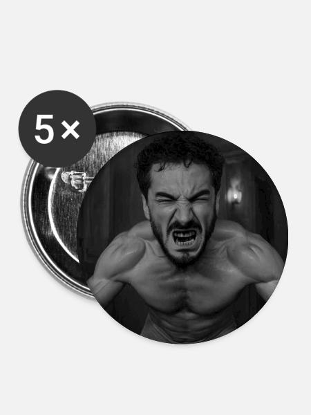 intensive man - Buttons groß 56 mm (5er Pack) - Weiß