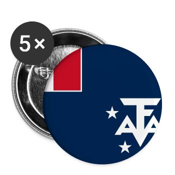 Französische Süd- und Antarktisgebiete - Buttons groß 56 mm (5er Pack) - Weiß - Vorne