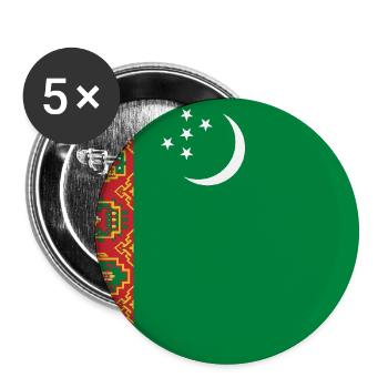 Turkmenistan – Orientalisches Wappen Flagge - Buttons groß 56 mm (5er Pack) - Weiß - Vorne