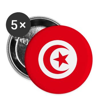 Tunisie - Lot de 5 grands badges (56 mm) - blanc - Devant