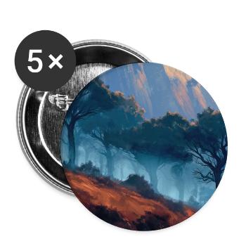 Poster Illustration Paysage de Forêt - Lot de 5 grands badges (56 mm) - blanc - Devant
