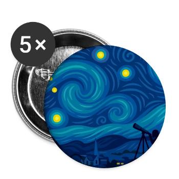 Die Nacht (unter die Lupe genommen) - Buttons groß 56 mm (5er Pack) - Weiß - Vorne