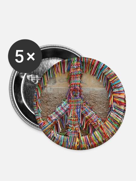 Peace is international - Buttons groß 56 mm (5er Pack) - Weiß