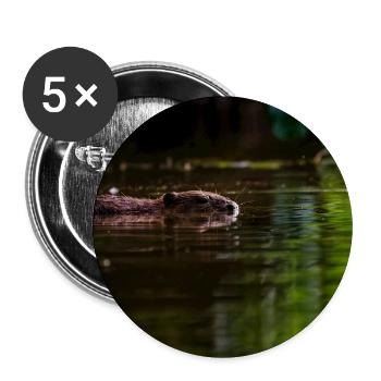 Nager silencieusement dans une eau verte calme - Lot de 5 grands badges (56 mm) - blanc - Devant