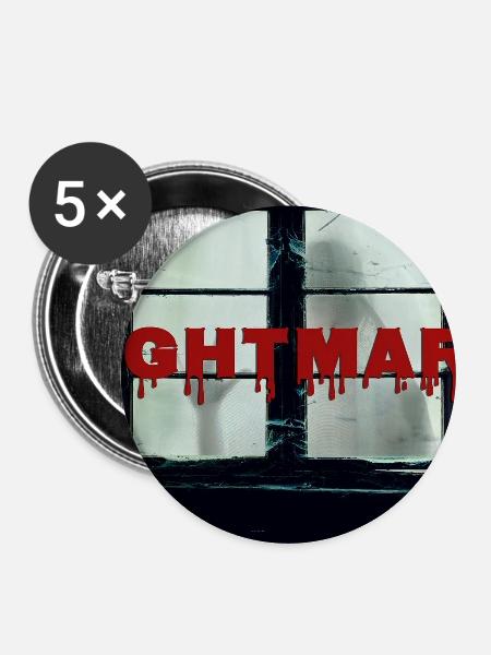 Albtraum_Geist_Halloween - Buttons groß 56 mm (5er Pack) - Weiß
