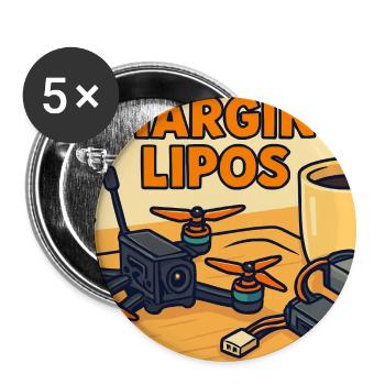 Download Lipos Drones Cartoon - Buttons large 2.2''/56 mm (5-pack) - white - Front